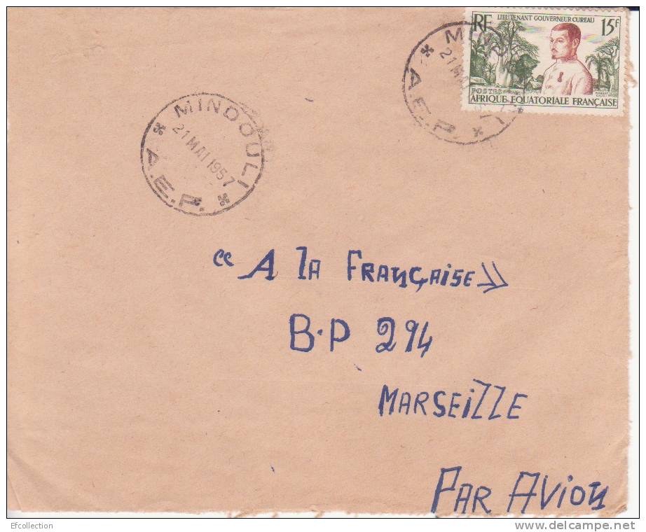 AEF,Congo,Mindouli Le 21/05/1957 > France,colonies,lettre,li Eutenant Gouverneur Cureau,15f N°230 - Briefe U. Dokumente