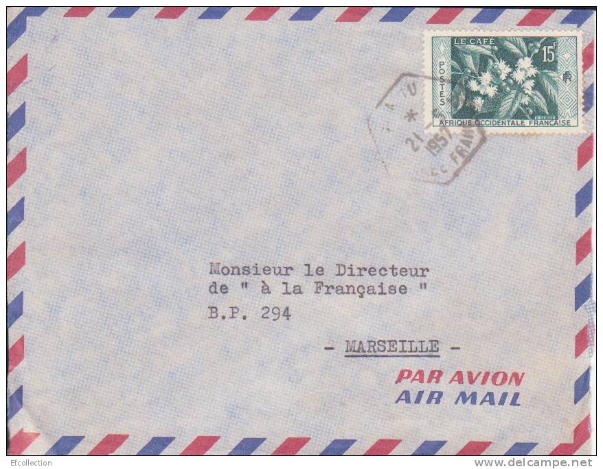 Nzérékoré Guinée Forestière Afrique Colonie Française Lettre Par Avion > Marseille Tad Hexagonal Marcophilie Rare - Cartas & Documentos
