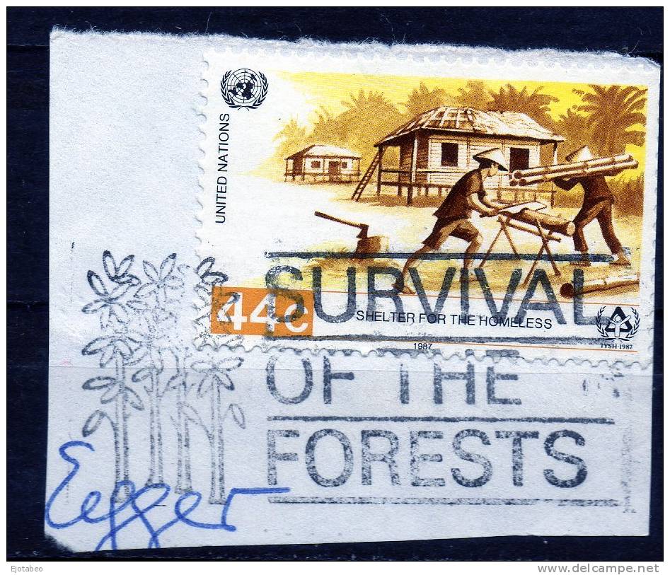 11 NACIONES UNIDAS -1987-Salven Los Bosques-Survival Of The Forest-Matasello Del 1ª Día - Oblitérés