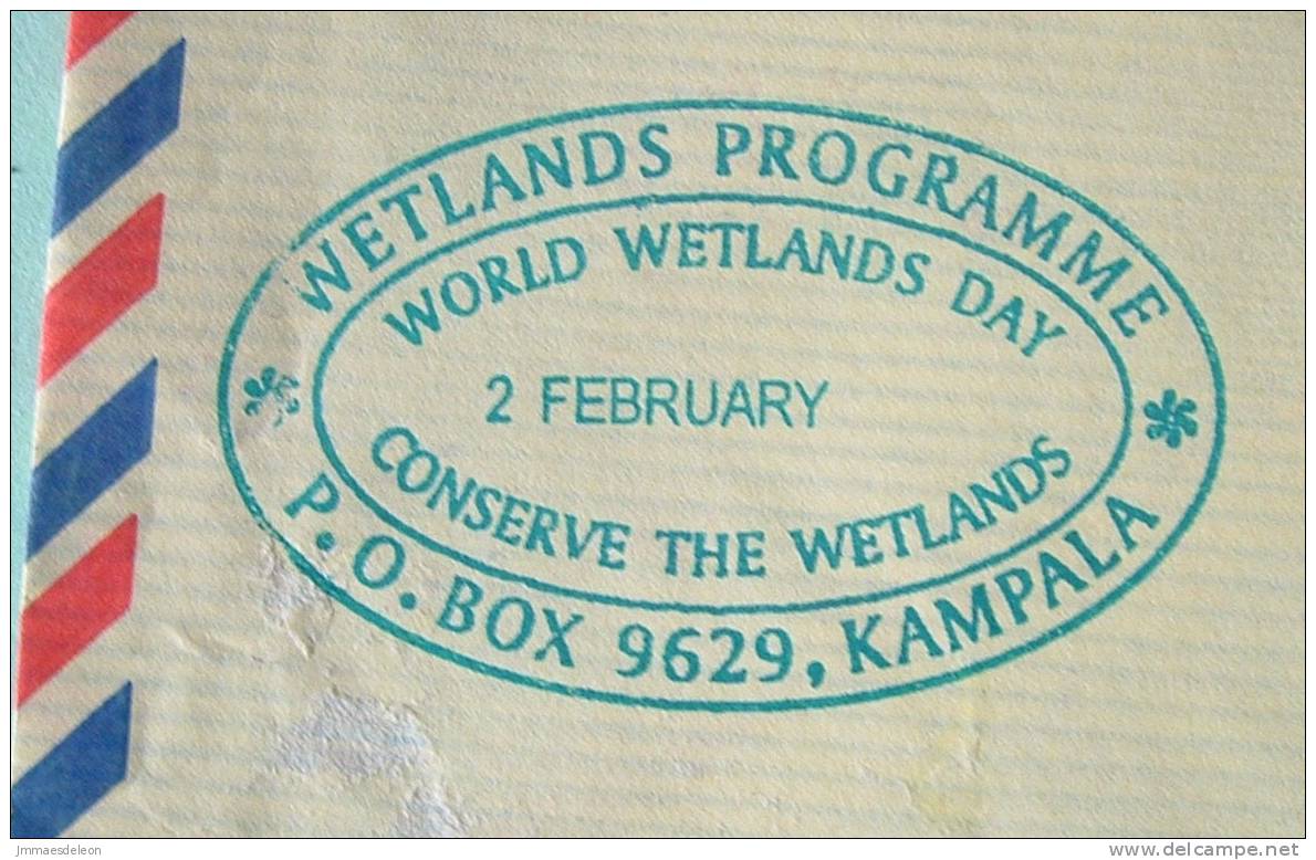 Uganda 2001 Cover To England UK - Christmas Nativity - Sent From Wetlands Conservation Program - Uganda (1962-...)