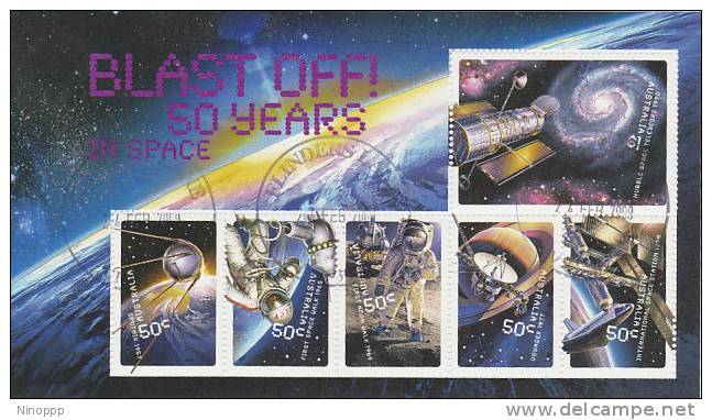 Australia-2007 Blast Off 50 Years In The Space Used MS - Used Stamps