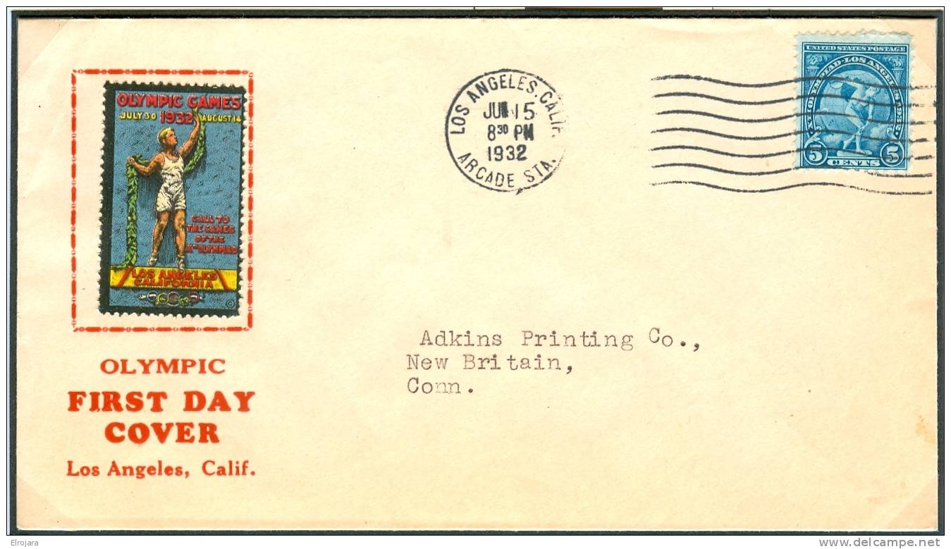 USA FDC 15-6-1932 Los Angeles - Estate 1932: Los Angeles