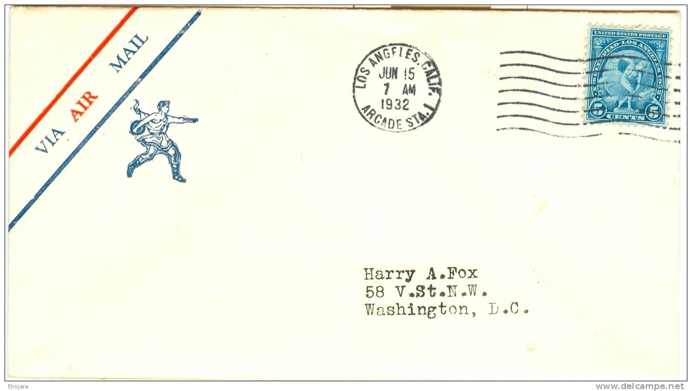 USA FDC 15-6-1932 Los Angeles - Sommer 1932: Los Angeles