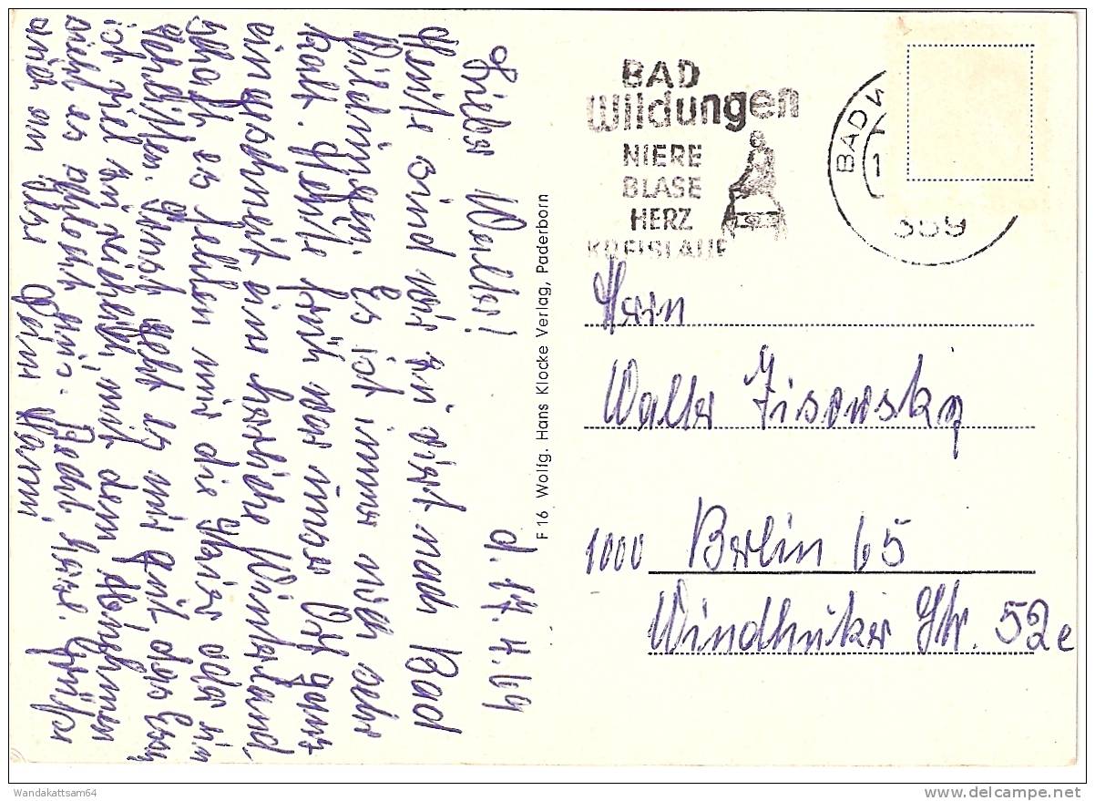 AK 16 BAD WILDUNGEN Mehrbild 8 Bilder 1 359 BAD W mehr nicht erkennbar Briefmarke entfernt (17.4.69 Kartenschreibdatum)