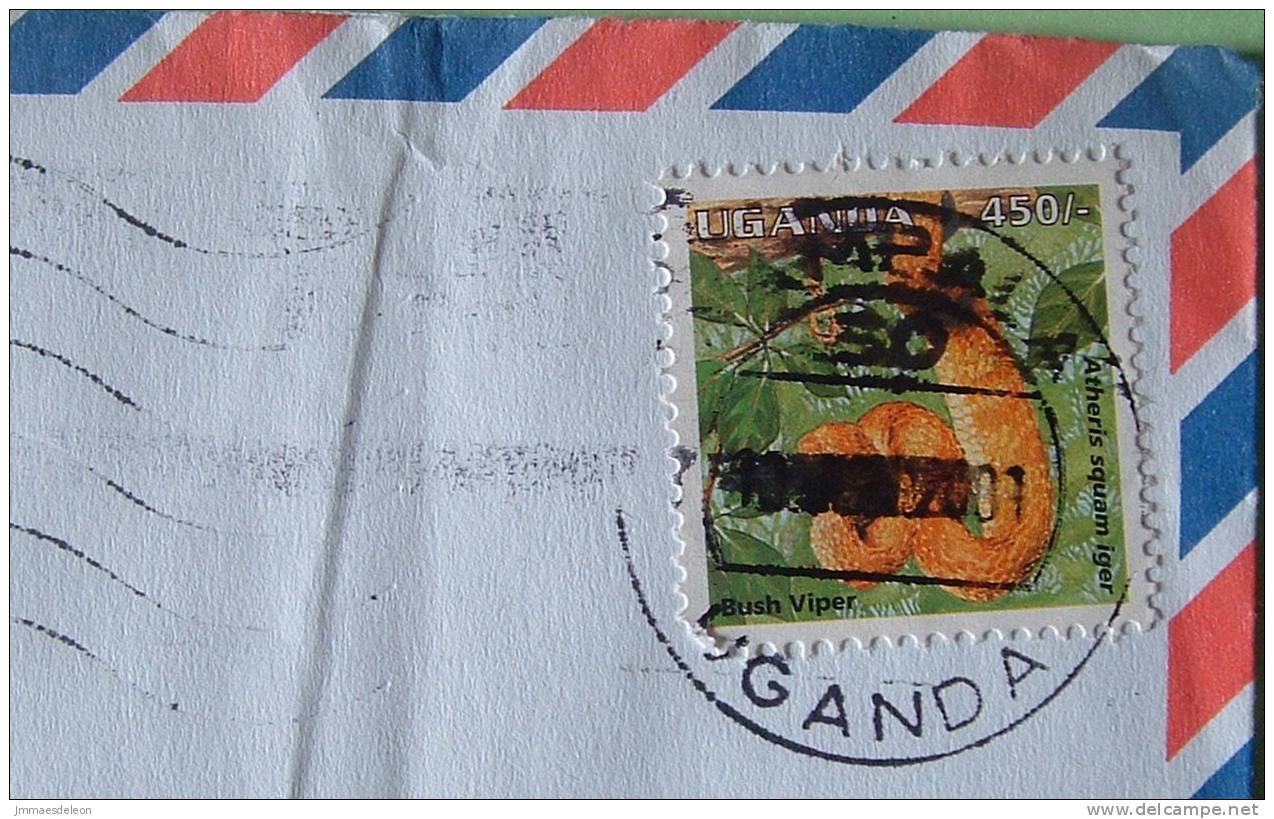 Uganda 2001 Cover From Kampala - Animals Snake Viper - Uganda (1962-...)