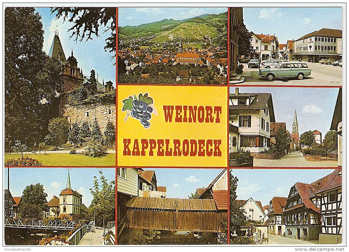 AK 03783 WEINORT KAPPELRODECK Mehrbild 7 Bilder Holzbrücke VW-Käfer Kirche Fachwerkhäuser - Achern