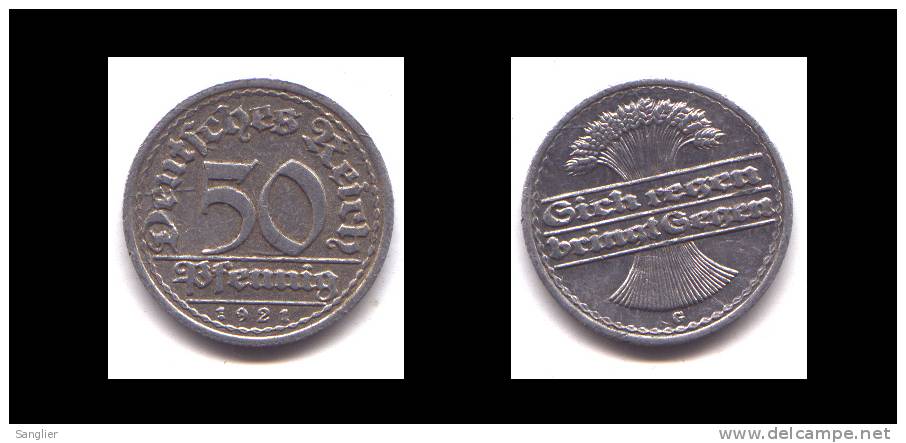 50 PFENNIG 1921 G - 50 Renten- & 50 Reichspfennig