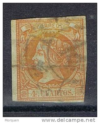 Sello 4 Cuartos Isabel II, 1860, Rueda Carreta 14, VALLADOLID, Edifil Num 52 º - Used Stamps