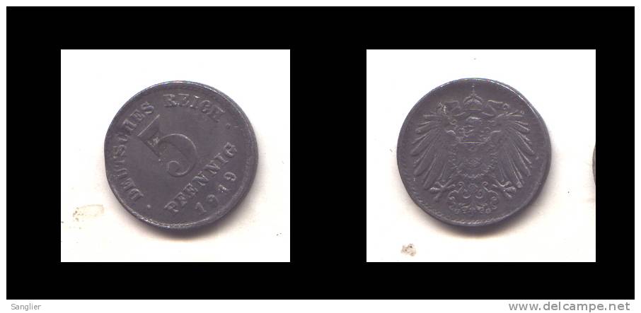 5 PFENNIG 1919 - 5 Renten- & 5 Reichspfennig