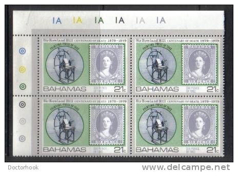 BAHAMAS   Scott #  450-3**  VF MINT NH Inscription Blk. Of 4 LG-828 - Bahamas (1973-...)