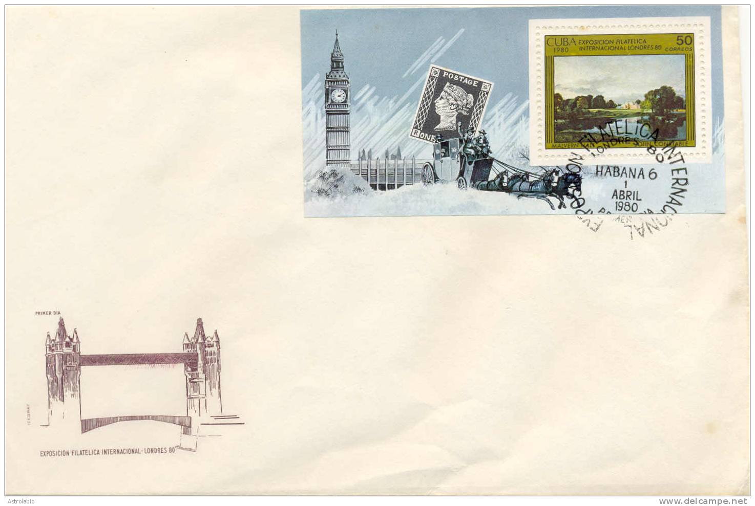 Big-Ben  Bloc Cuba 1980 FDC - Horlogerie