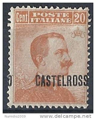 1922 CASTELROSSO 20 CENT VARIETà MNH **  - RR8914 - Castelrosso