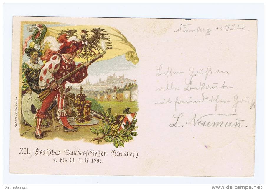 Bayern, NUERNBERG 12 JUL 1897 BUNDESSCHIESSEN, -> Aschaffenburg - Andere & Zonder Classificatie