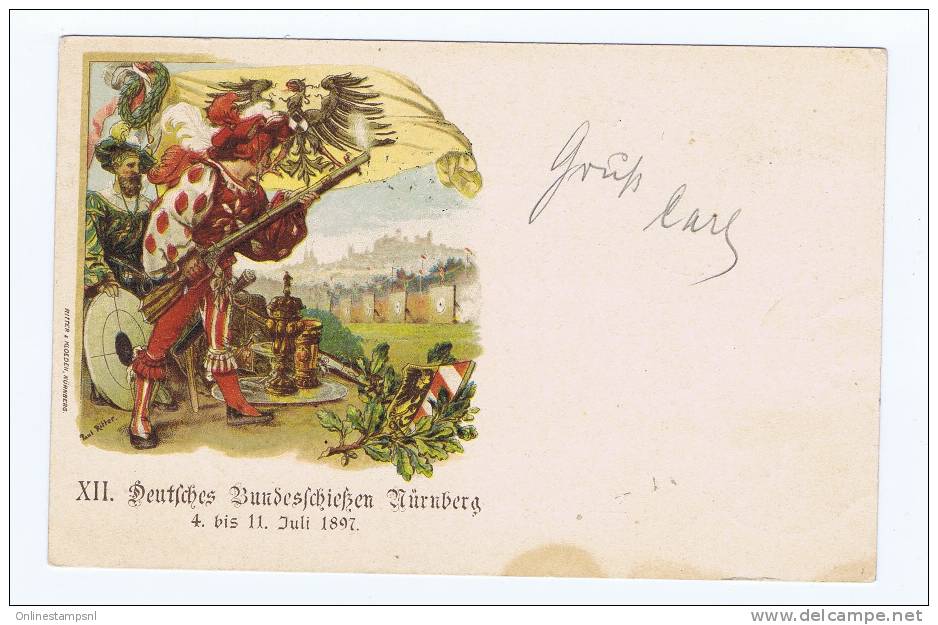 Bayern, NUERNBERG 4 JUL 1897 BUNDESSCHIESSEN, -&gt; Achatferburg (?) - Andere & Zonder Classificatie