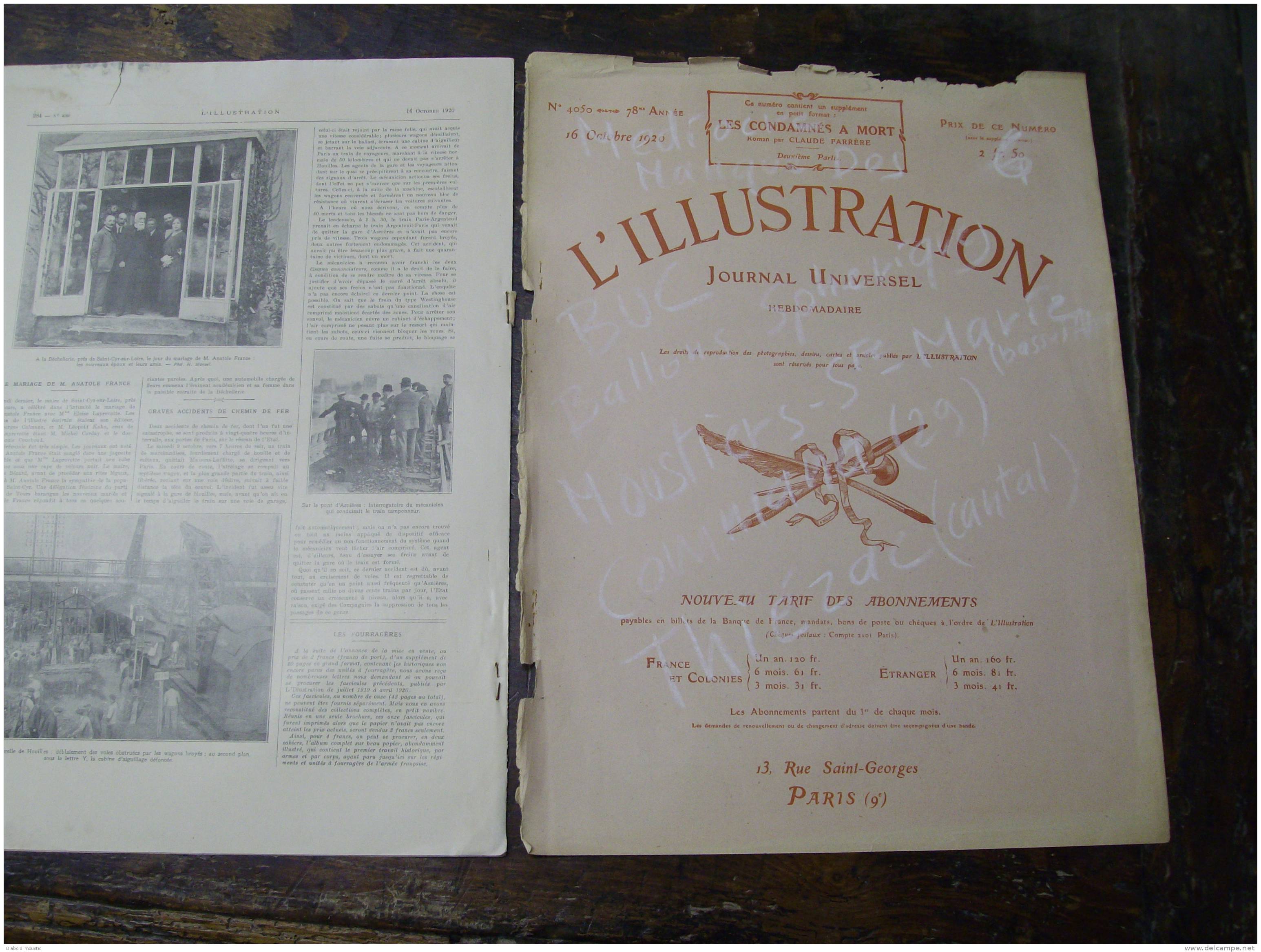 1920  Meeting Avions Et Ballons à BUC ;  MOUSTIERS-SAINTE-MARIE (Basses Alpes ); COMMANA (Finistere); THIEZAC (Cantal) - L'Illustration