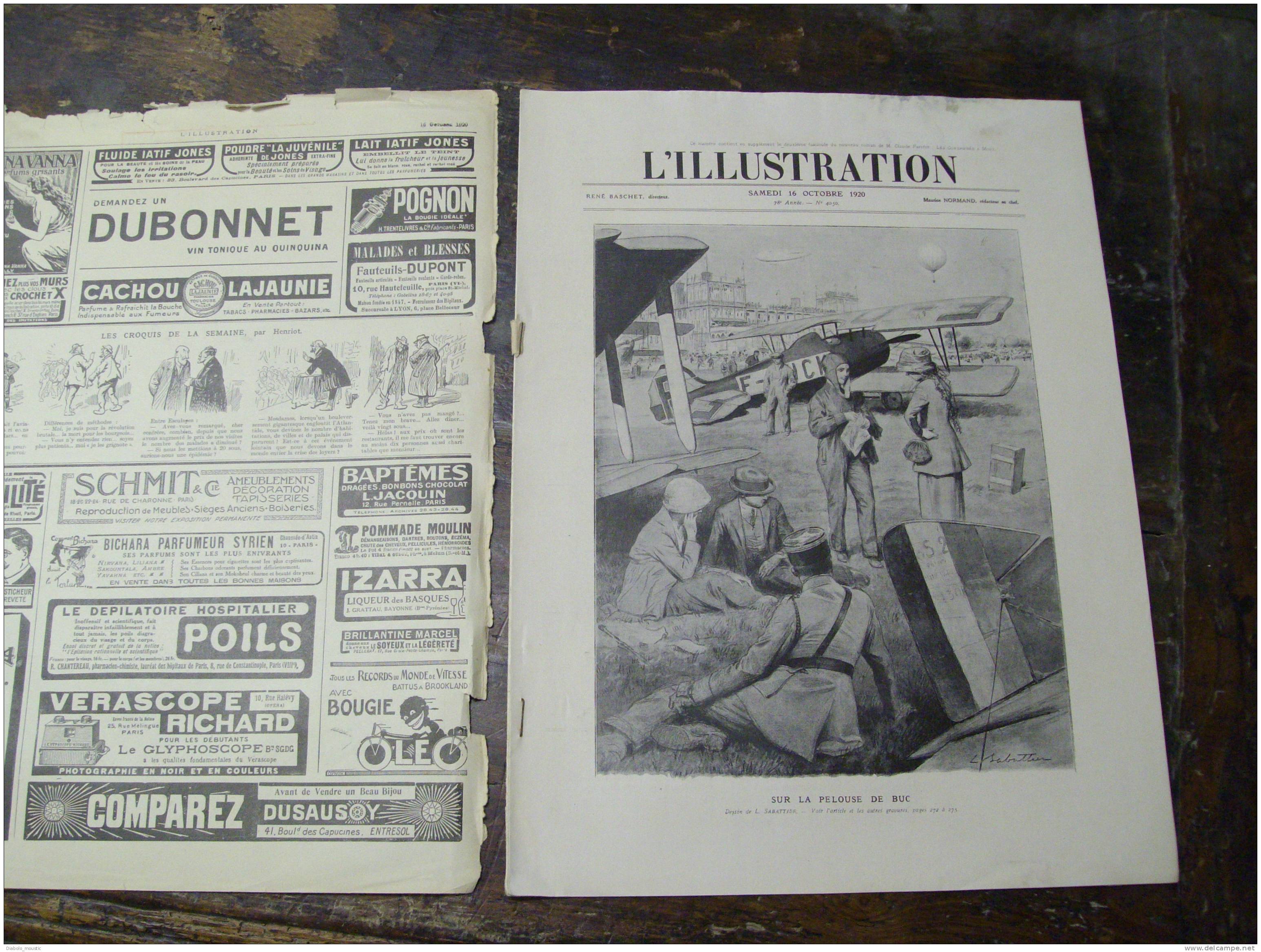 1920  Meeting Avions Et Ballons à BUC ;  MOUSTIERS-SAINTE-MARIE (Basses Alpes ); COMMANA (Finistere); THIEZAC (Cantal) - L'Illustration