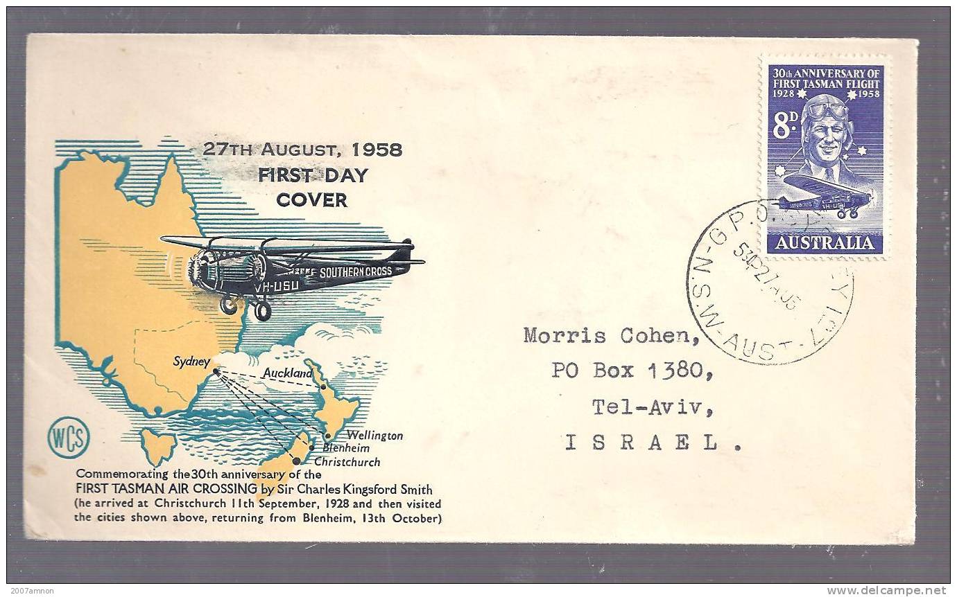 AUSTRALIA 1958 CACET COVER COMMEM 1ST FLIGHT - Covers & Documents