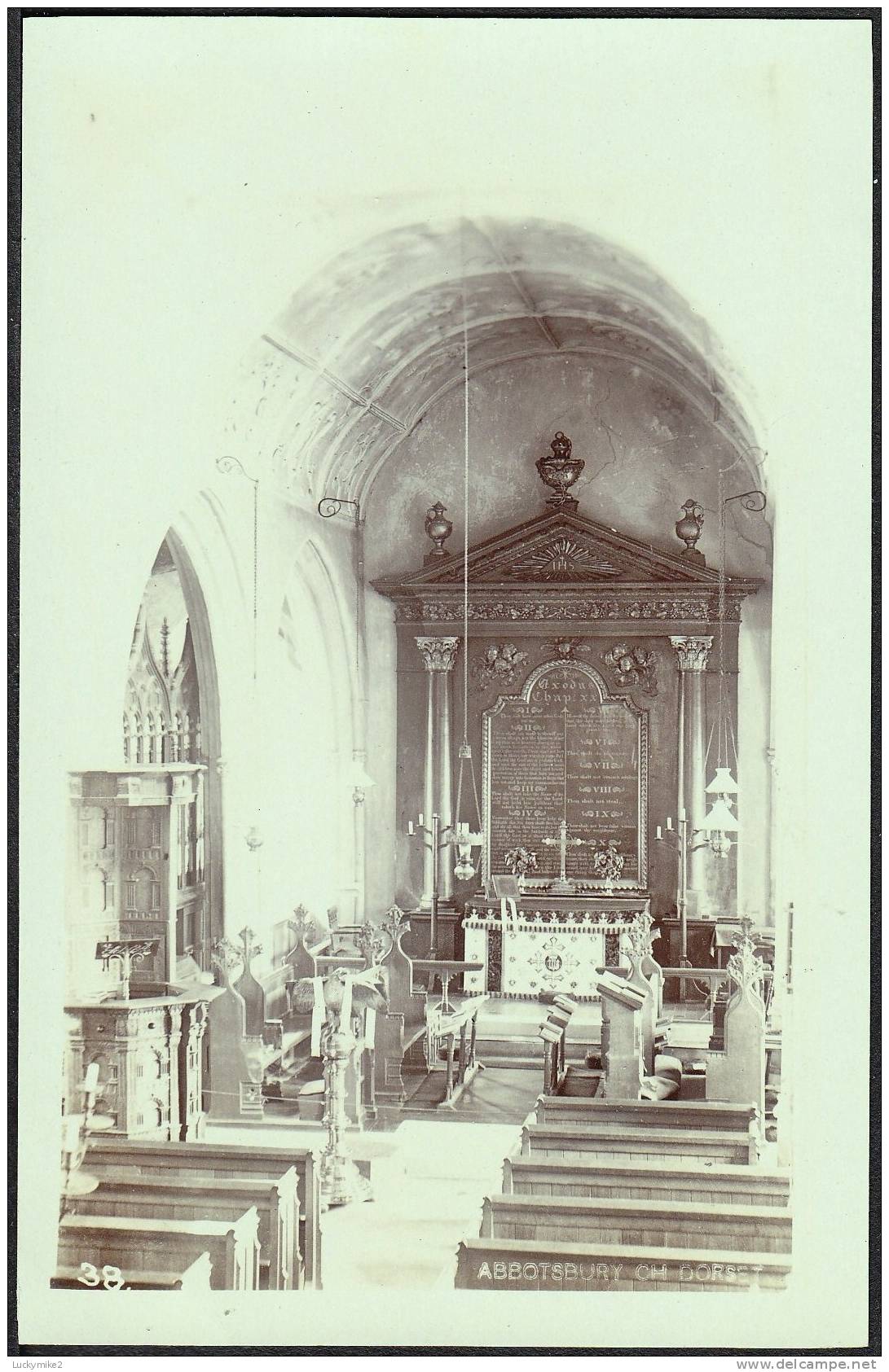 "Abbotsbury Church" Interior,  Real Photo,  C1935. - Otros & Sin Clasificación