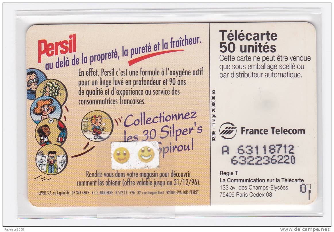 F632 / 1996 - Persil - Plus Blanc / 0 Sur Le Logo Moreno Et N° Déformé - 50 U - SO3 - TTB - Rare - 1996