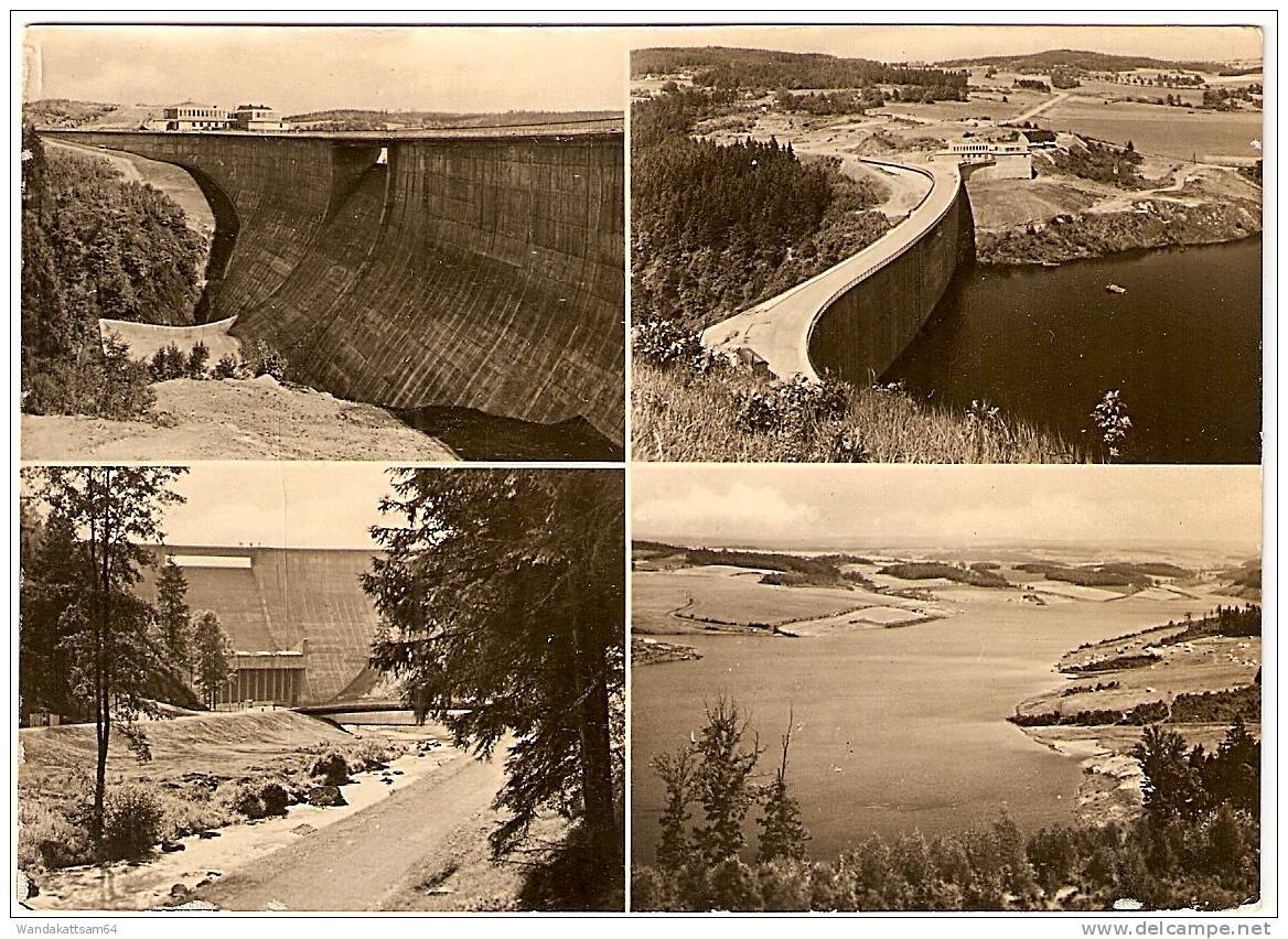 AK 8167 Talsperre Pöhl Bei Plauen I. Vogtl. Mehrbild 4 Bilder Briefmarke Entfernt 4.10.70 Kartenschreibdatum - Poehl