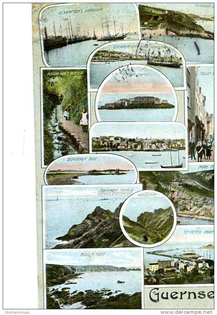 GUERNSEY 10 Vues En Une Carte - 1906 GUERNESEY - Guernsey