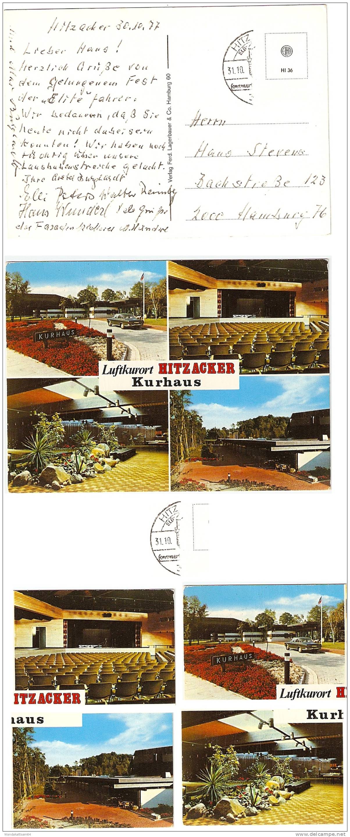 AK 36 Luftkurort HITZACKER Kurhaus Mehrbild 4 Bilder 31.10 3 HITZ Mehr Nicht Erkennbar Briefmarke Entfernt Nach Hamburg - Hitzacker