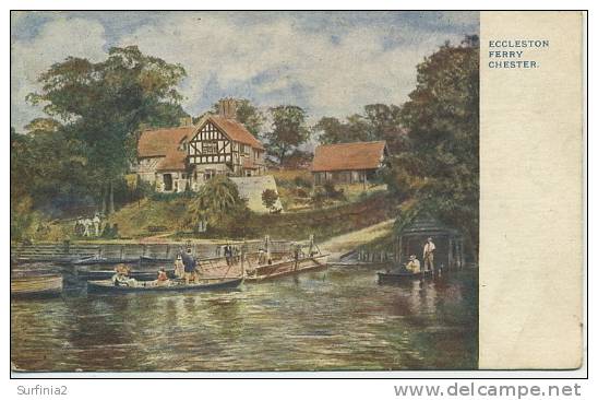 CHESTER - ECCLESTON FERRY - ART DRAWN VIEW 1904 - Chester