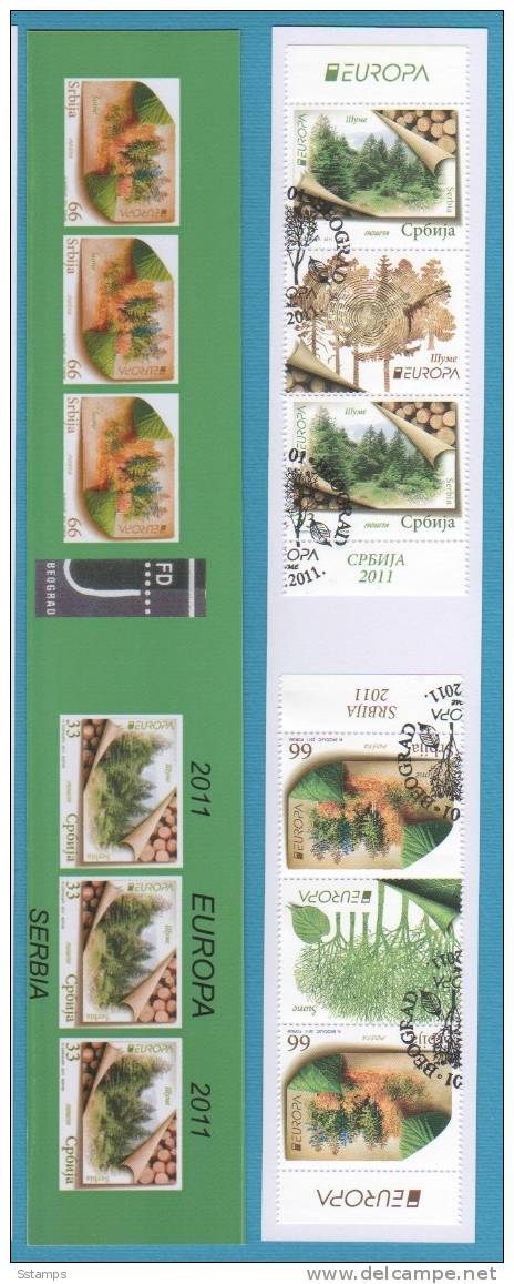 SERBIA SRBIJA EUROPA CEPT 2011 FORESTS BOOKLET TYP II VG- 2 SER  USED - 2011