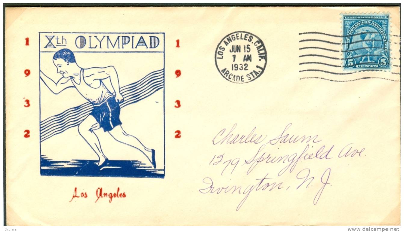 USA FDC 15-6-1932 Los Angeles - Ete 1932: Los Angeles