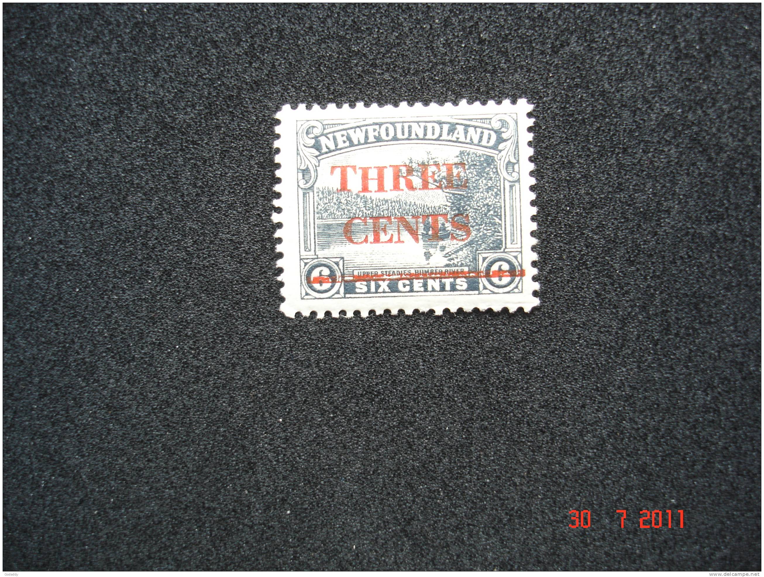 Newfoundland 1929 3c On 6c Slate  SG 188  MH - 1908-1947