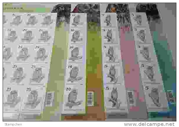 2011 1st Set Taiwan Owls Stamps Sheets Fauna Owl - Gufi E Civette