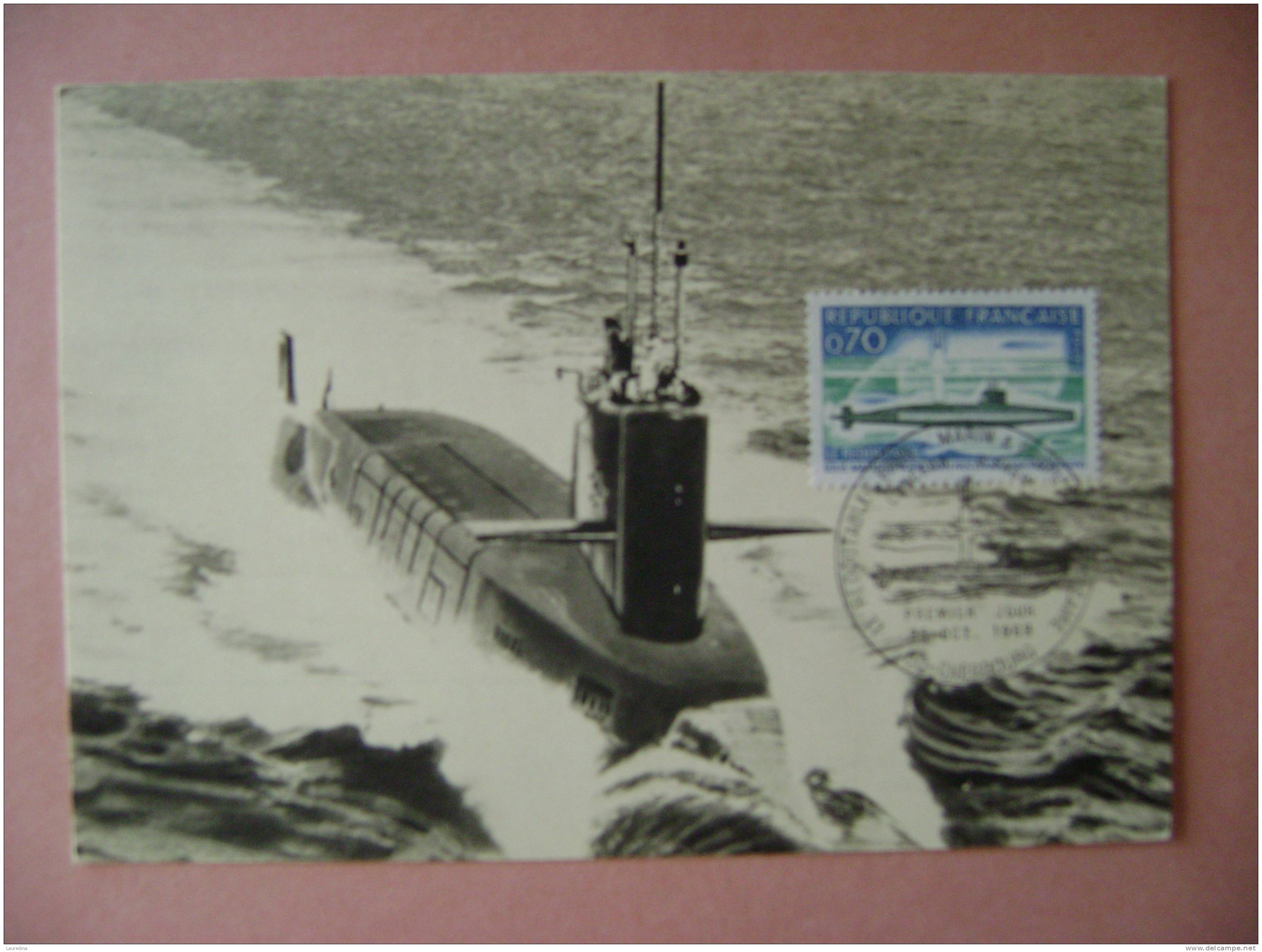 CPM  SOUS MARIN  LE REDOUTABLE A PROPULSION NUCLEAIRE  LANCEURS D ENGINS -CP 1ER JOUR - Submarines