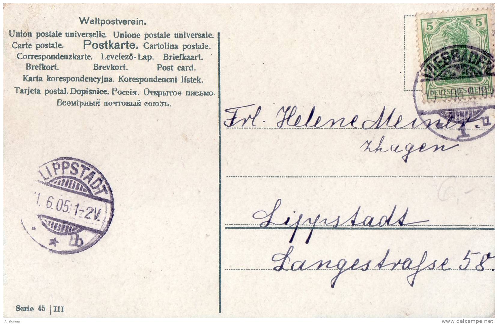 CPA BELLE FANTAISIE FANTAISY ILLUSTRATION Fröhliche Pfingsten Boite SCARABEE 1905 - Pinksteren