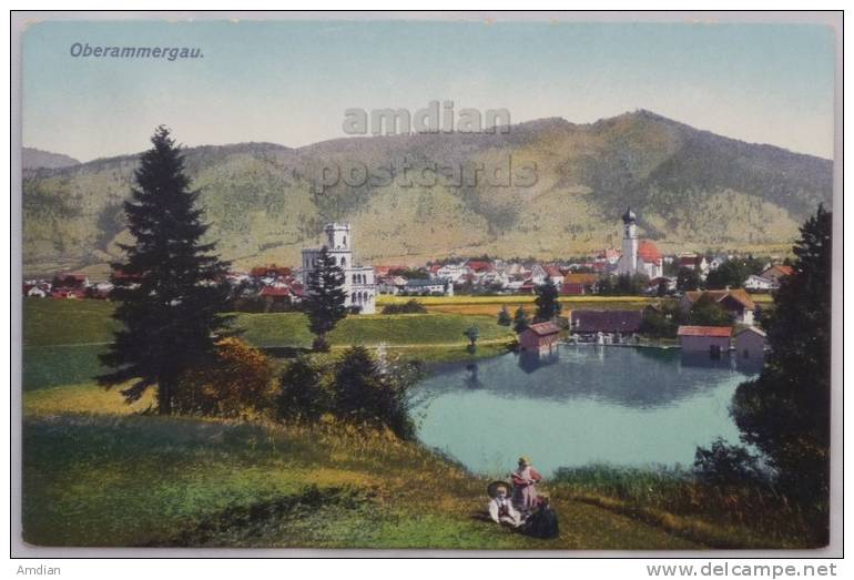 GERMANY - OBERAMMERGAU, Bavaria - Vintage Unused Color Postcard Ca 1910s  [#c1589] - Oberammergau