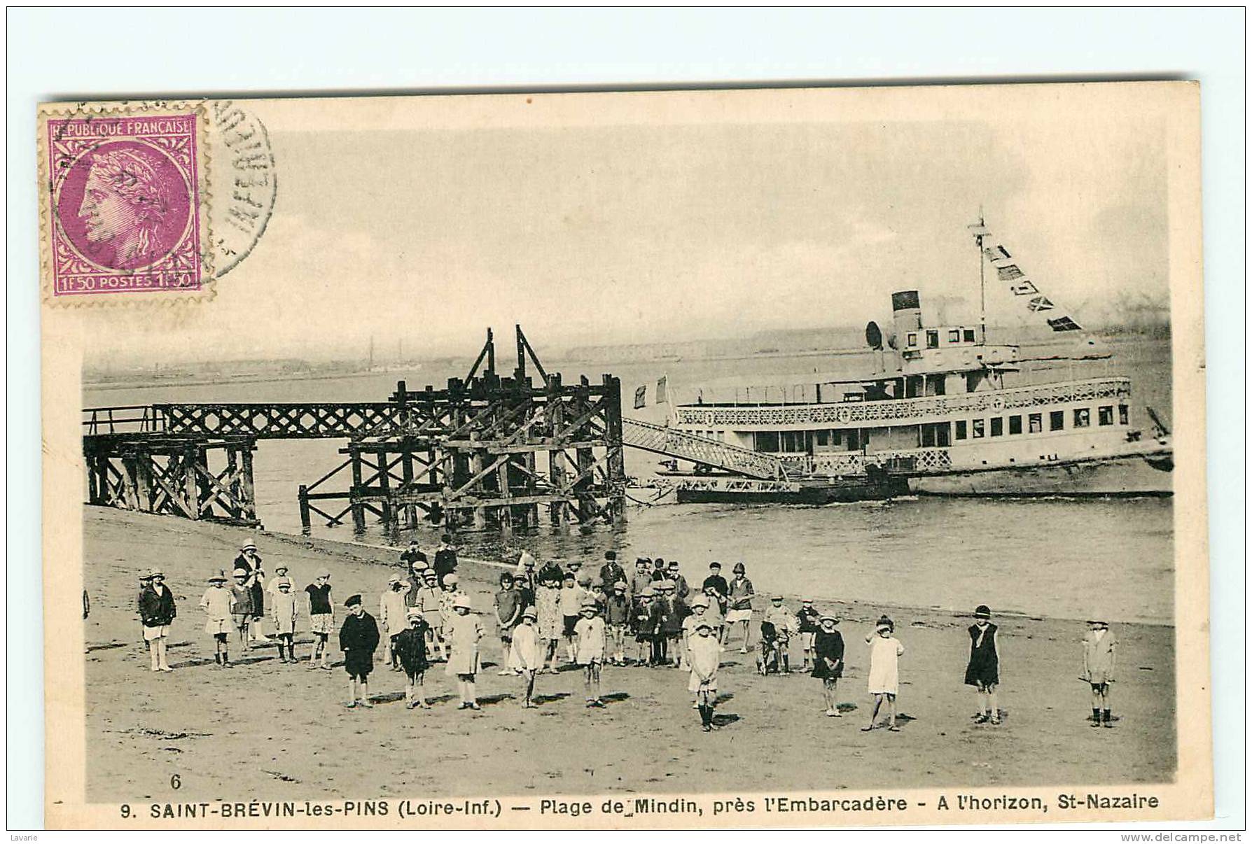 ST BREVIN LES PINS - Plage De MINDIN , Près De L'embarcadère - A L'horizon , St Nazaire - Saint-Brevin-les-Pins