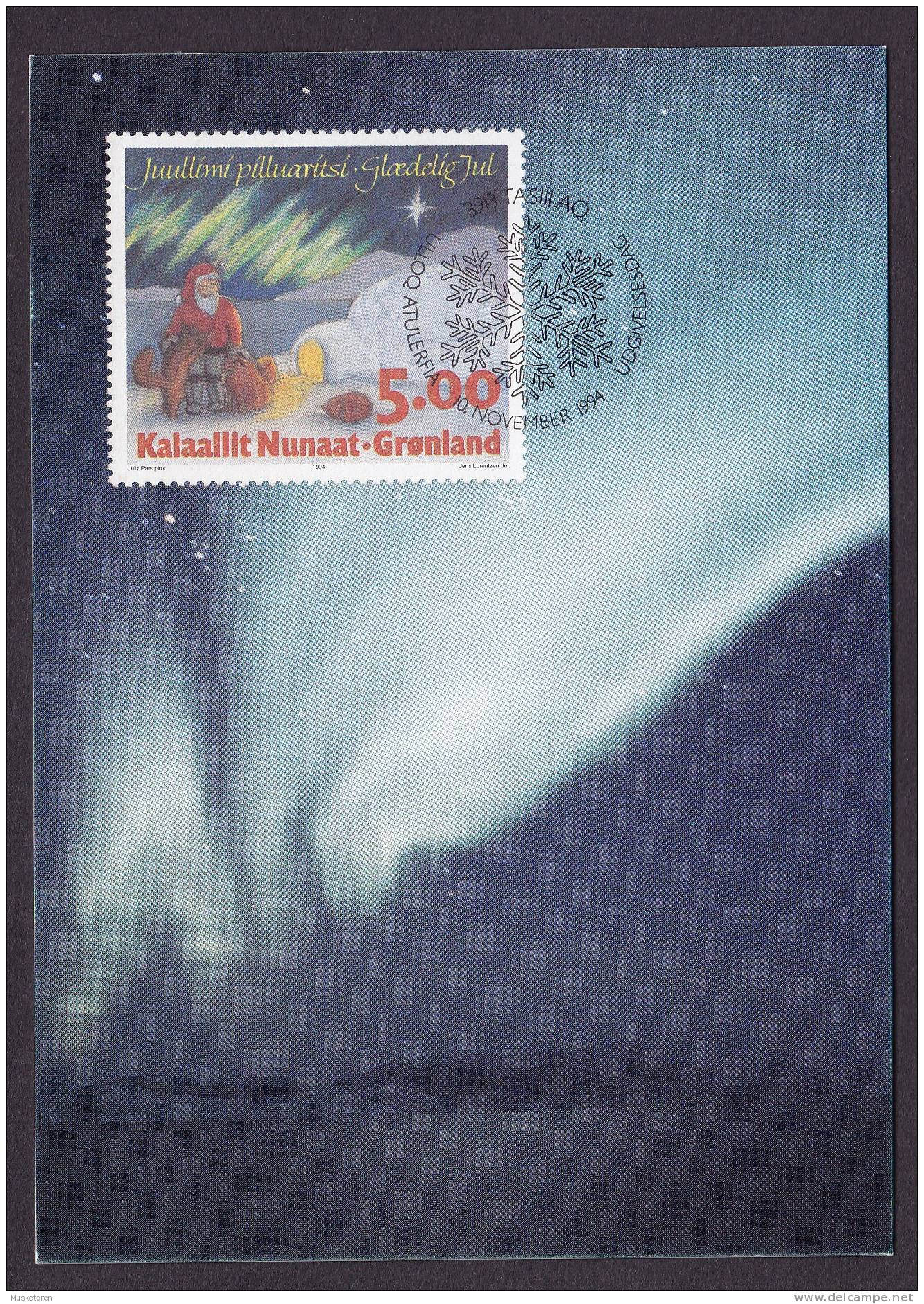 Greenland FDC Maximum Card 1994 (Mi. 255) Weihnachten Christmas Jul Noel Navidad - Maximumkaarten