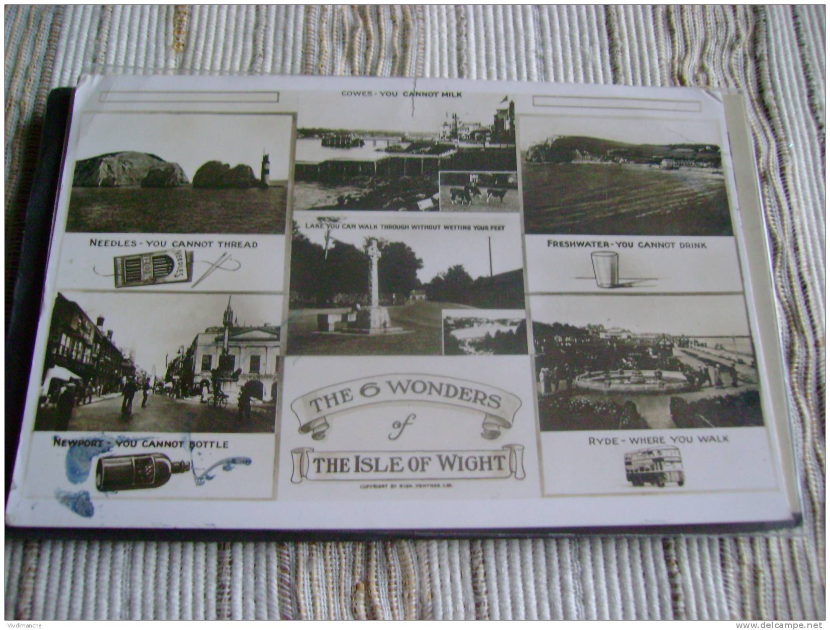ANGLETERRE - THE 6 WONDERS OF THE ISLE OF WIGHT - OLD POSTCARD - WRITEN IN 1947 -CPA - Autres & Non Classés