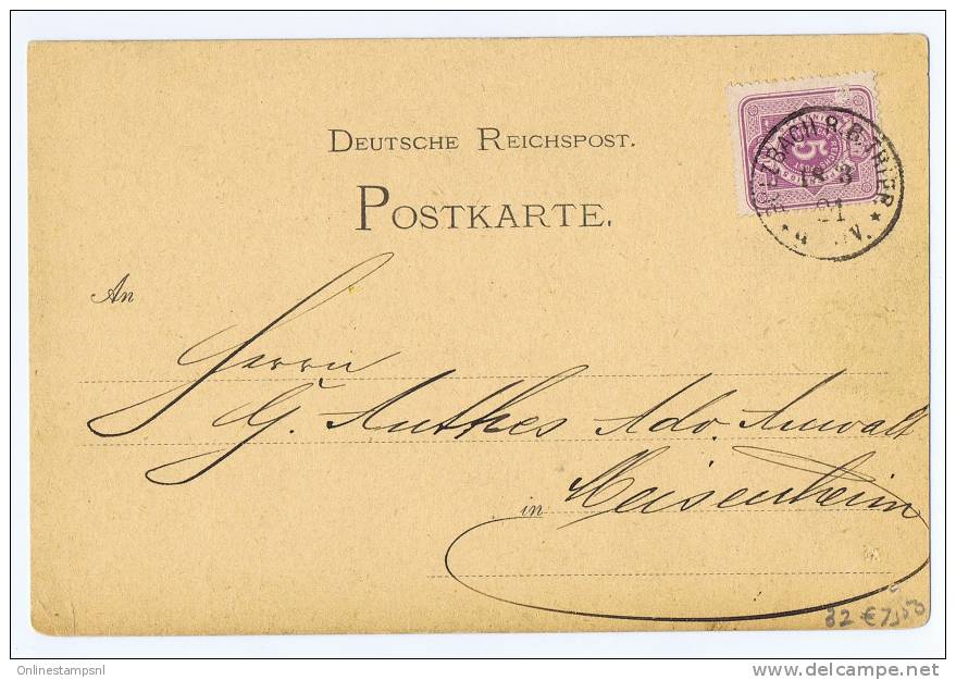 Reich: Postkarte 1881  Sulzbach -&gt; Weissenheim (?) - Altri & Non Classificati