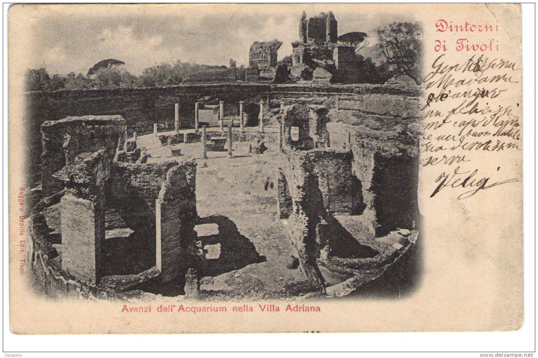 E97 Tivoli (Roma) – Avanza Dell' Aquarium Nella Villa Adriana – Archeologia – Old Mini Card / Viaggiata - Altri & Non Classificati