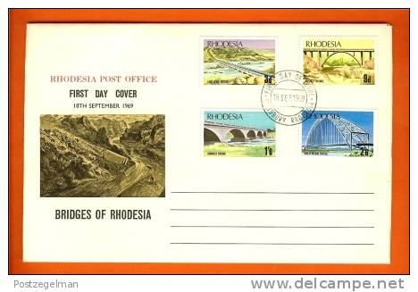 RHODESIA 1969 Mint FDC Bridges 84-87 F1267 - Bridges