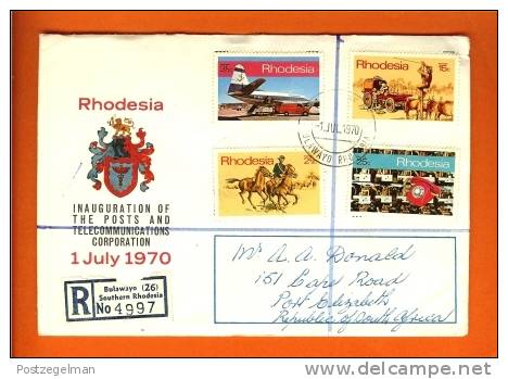 RHODESIA 1970 FDC With Address Post,Telegraph,Telephone 102-05 F1236 - Rhodesien (1964-1980)