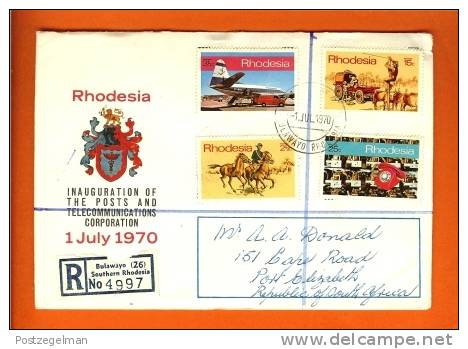 RHODESIA 1970 FDC With Address Post,Telegraph,Telephone 102-05 F1236 - Rhodesia (1964-1980)