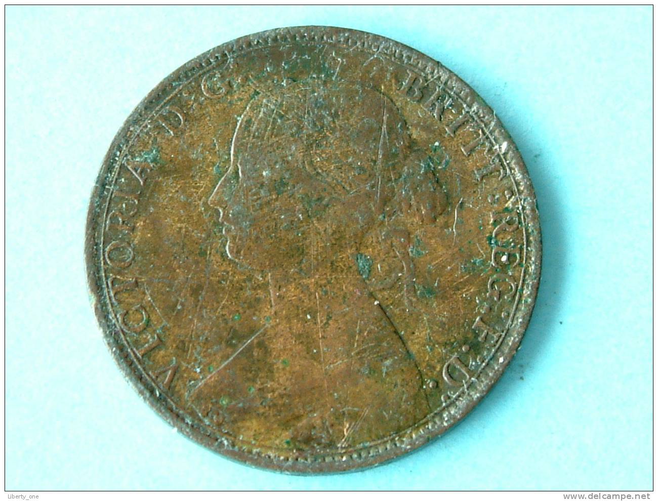 1862 - HALF PENNY / KM 748.2 ( Uncleaned - For Grade, Please See Photo ) ! - C. 1/2 Penny