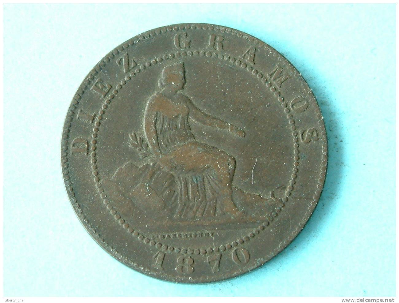 1870 OM - DIEZ / 10 CENTIMOS / KM 663 ( Uncleaned - For Grade, Please See Photo ) ! - Autres & Non Classés