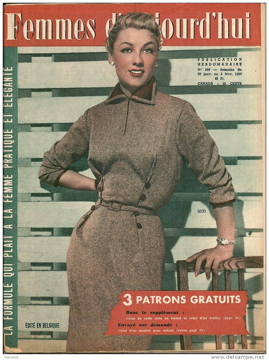 Femmes D´aujourd´hui N° 509 Du 6 /1/1955  Interview De Juliette GRECO Maman. Article Sur Salvator DALI. - Mode