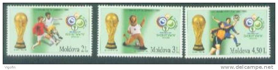 MD 2006-552-4 FIFA WORLD CUP GERMANY, MOLDAVIA, 1 X 3v, MNH - 2006 – Germany