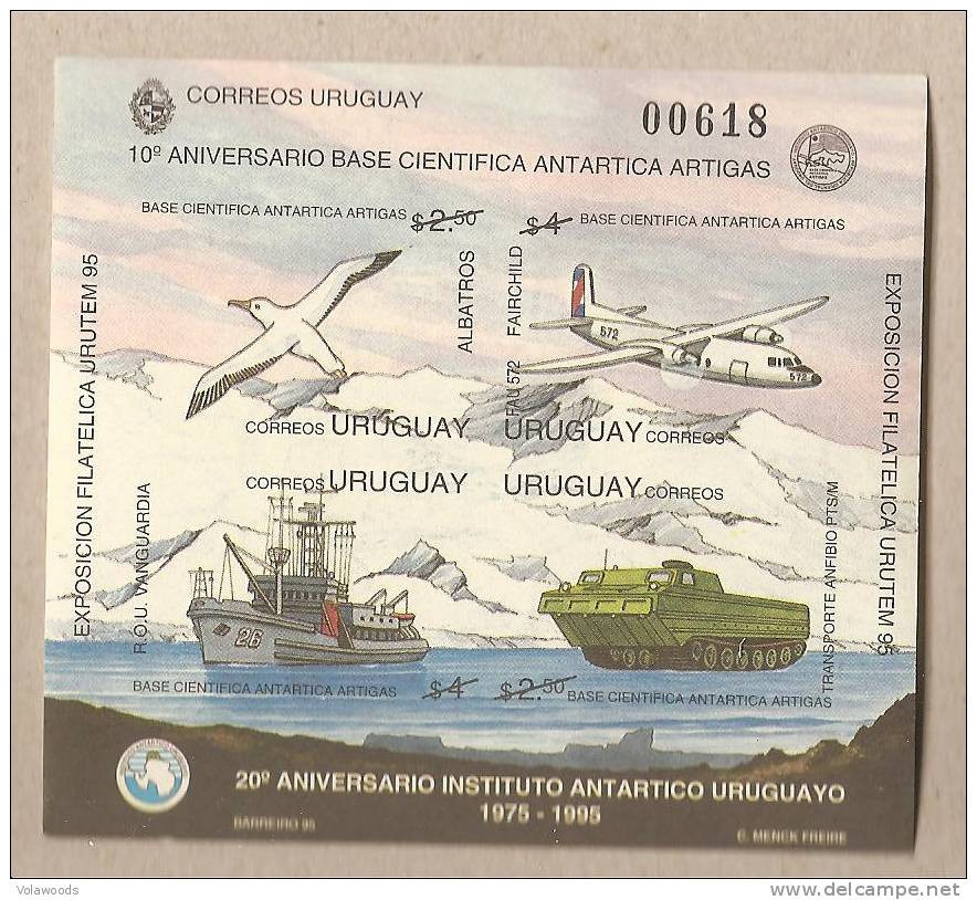 Uruguay - Foglietto Nuovo Non Dentellato: 20°anniversario Dell'istituto Antartico Uruguaiano - 1995 - Forschungsprogramme