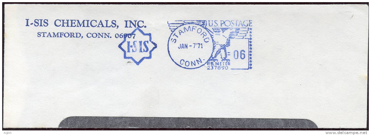 CHEMICALS (Produits Chimiques)-EMA U.S.Postage  Pitney Bowes Meter- N° 287890- STAMFORD 1971- Aigle - Chemistry