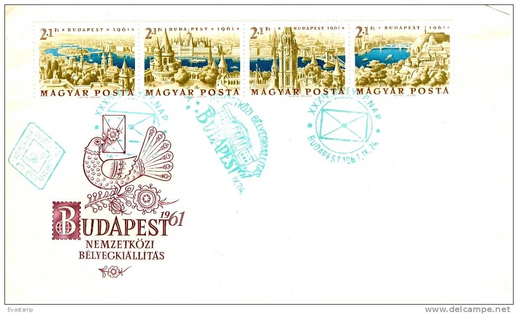 HUNGARY - 1961. FDC - 34th Stampday - Views Of Budapest And Intl.Stamp Exhibition - FDC