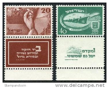 Israel #33-34 Mint Never Hinged W/tabs From 1950 - Unused Stamps (with Tabs)